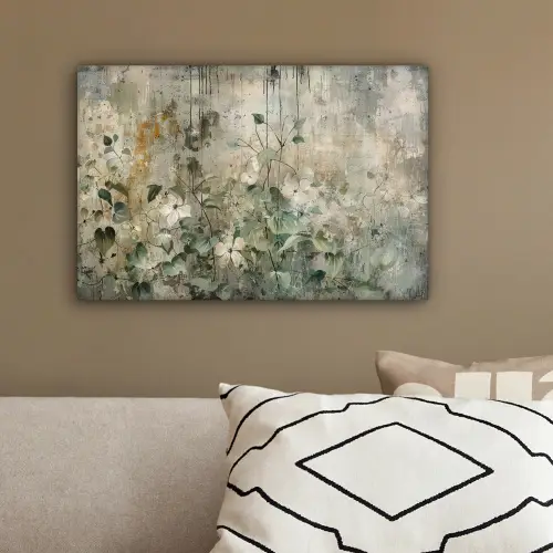Bloemen - Bladeren - Abstract - Modern canvas 2cm klein -sfeer3