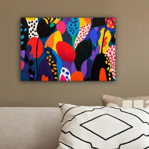 Bloemen - Bladeren - Abstract - Rood canvas 2cm klein -sfeer3