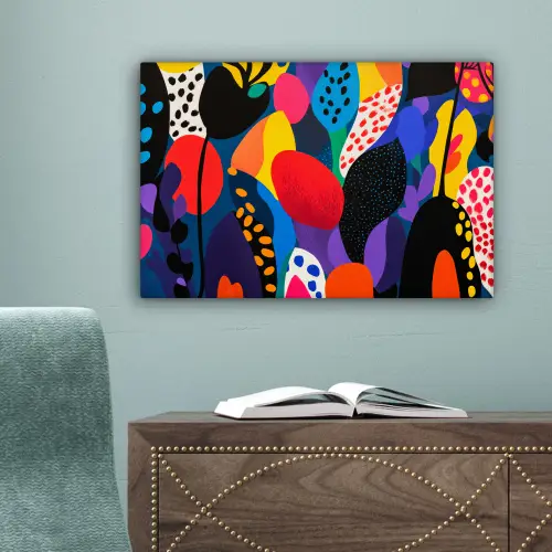 Bloemen - Bladeren - Abstract - Rood canvas 2cm klein -sfeer4