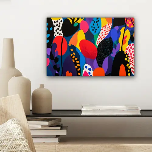 Bloemen - Bladeren - Abstract - Rood canvas 2cm klein -sfeer6