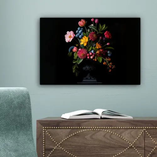 Bloemen - Vrolijk - Vaas canvas 2cm klein -sfeer4