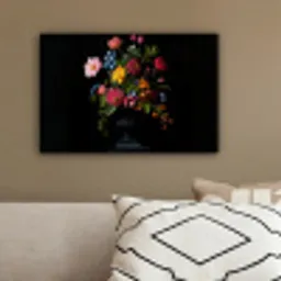 Bloemen - Vrolijk - Vaas canvas 2cm klein -sfeer3