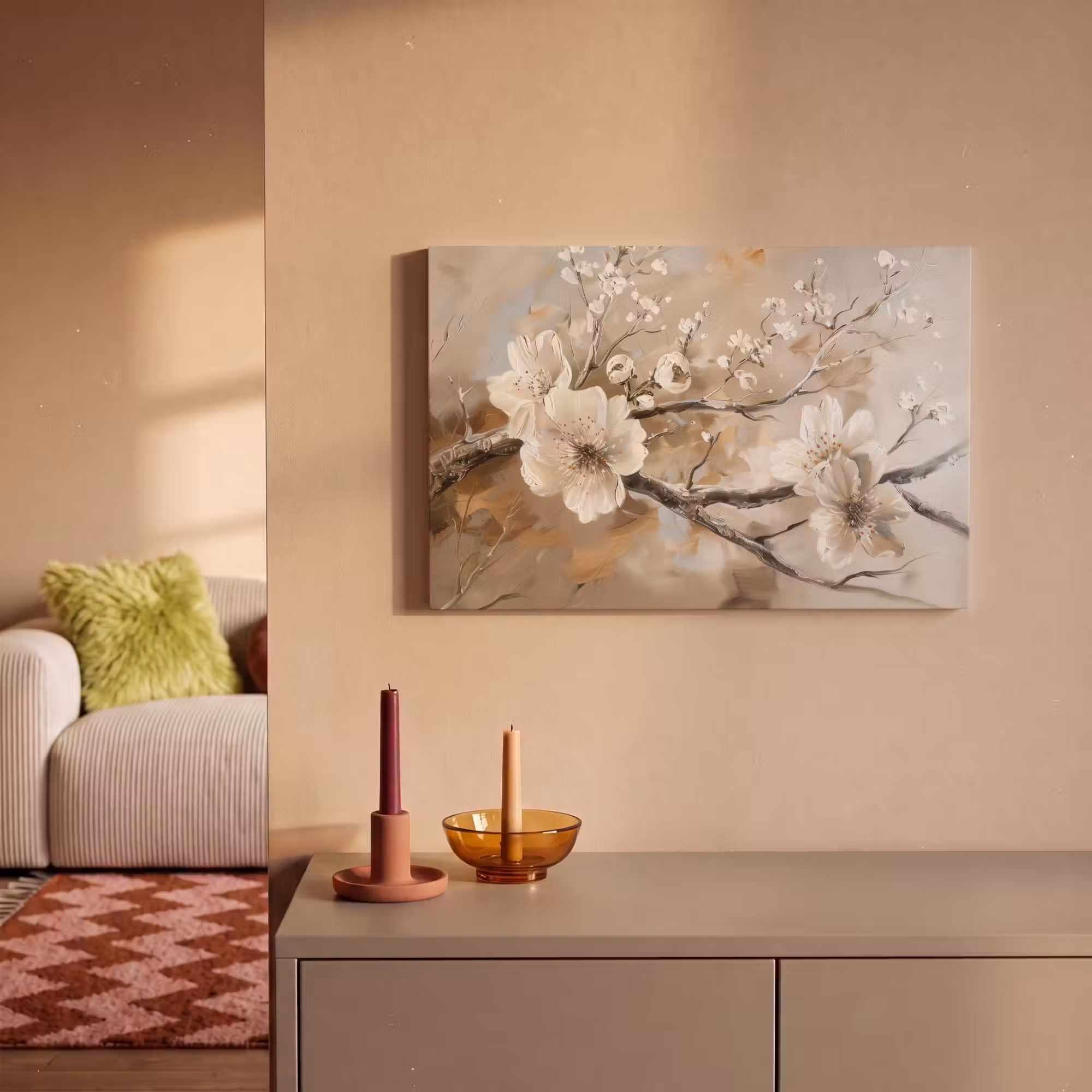 Canvas Print - Flowers - Nature - White - Blossom - Abstract