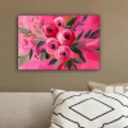 Bloemen - Verf - Roze canvas 2cm klein -sfeer3