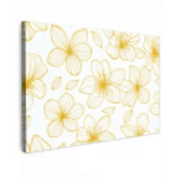 Bloemen - Patroon - Illustratie - Geel canvas 2cm klein -z3d