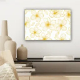 Bloemen - Patroon - Illustratie - Geel canvas 2cm klein -sfeer6