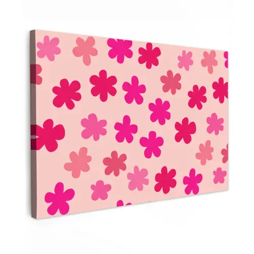 Bloemen - Patroon - Roze canvas 2cm klein -z3d