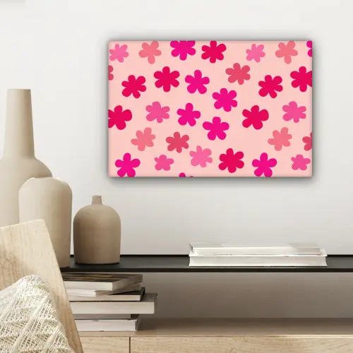 Bloemen - Patroon - Roze canvas 2cm klein -sfeer6