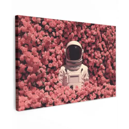 Bloemen - Roze - Astronaut canvas 2cm klein -z3d