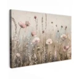 Bloemen - Roze - Modern - Beige canvas 2cm klein -z3d