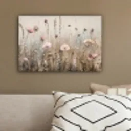 Bloemen - Roze - Modern - Beige canvas 2cm klein -sfeer3