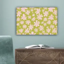 Bloemen - Roze - Getekend - Patroon canvas 2cm klein -sfeer4