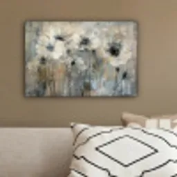 Bloemen - Planten - Grijs - Abstract canvas 2cm klein -sfeer3