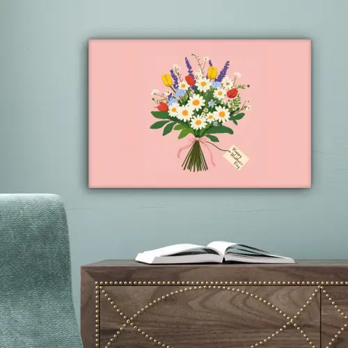 Bloemen - Lint - Kaartje canvas 2cm klein -sfeer4