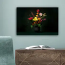Bloemen - Vaas - Zwart canvas 2cm klein -sfeer4