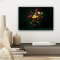 Bloemen - Vaas - Zwart canvas 2cm klein -sfeer6