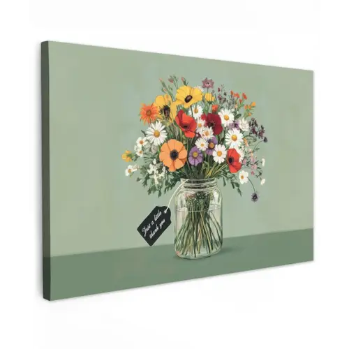 Bloemen - Vaas - Kaartje canvas 2cm klein -z3d