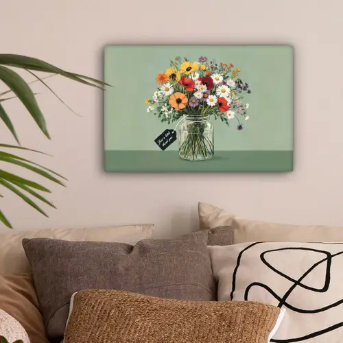 Bloemen - Vaas - Kaartje canvas 2cm klein -sfeer1