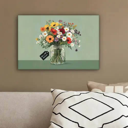 Bloemen - Vaas - Kaartje canvas 2cm klein -sfeer3