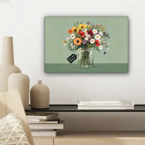 Bloemen - Vaas - Kaartje canvas 2cm klein -sfeer6