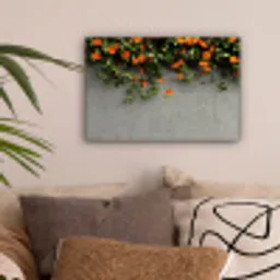 Bloemen - Muur - Oranje canvas 2cm klein -sfeer1