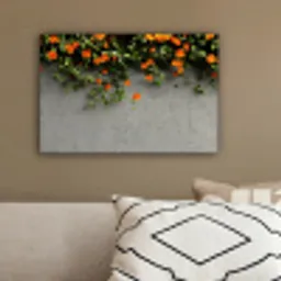 Bloemen - Muur - Oranje canvas 2cm klein -sfeer3