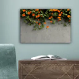 Bloemen - Muur - Oranje canvas 2cm klein -sfeer4