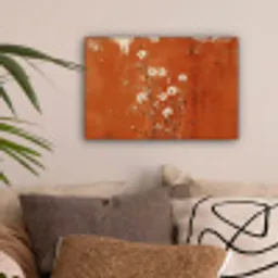 Bloemen - Wit - Subtiel - Roestkleur canvas 2cm klein -sfeer1