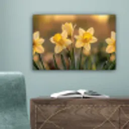 Bloemen - Geel - Wazig canvas 2cm klein -sfeer4