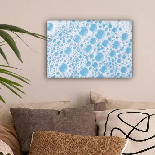 Schuim - Bubbels - Blauw canvas 2cm klein -sfeer1