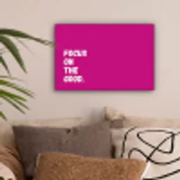 Focus on the good - Roze - Simple canvas 2cm klein -sfeer1