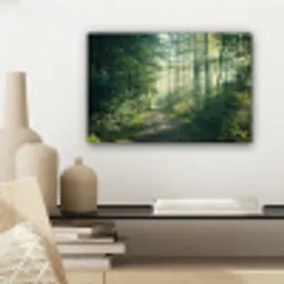 Bos - Pad - Zon - Bomen - Groen - Natuur canvas 2cm klein -sfeer6