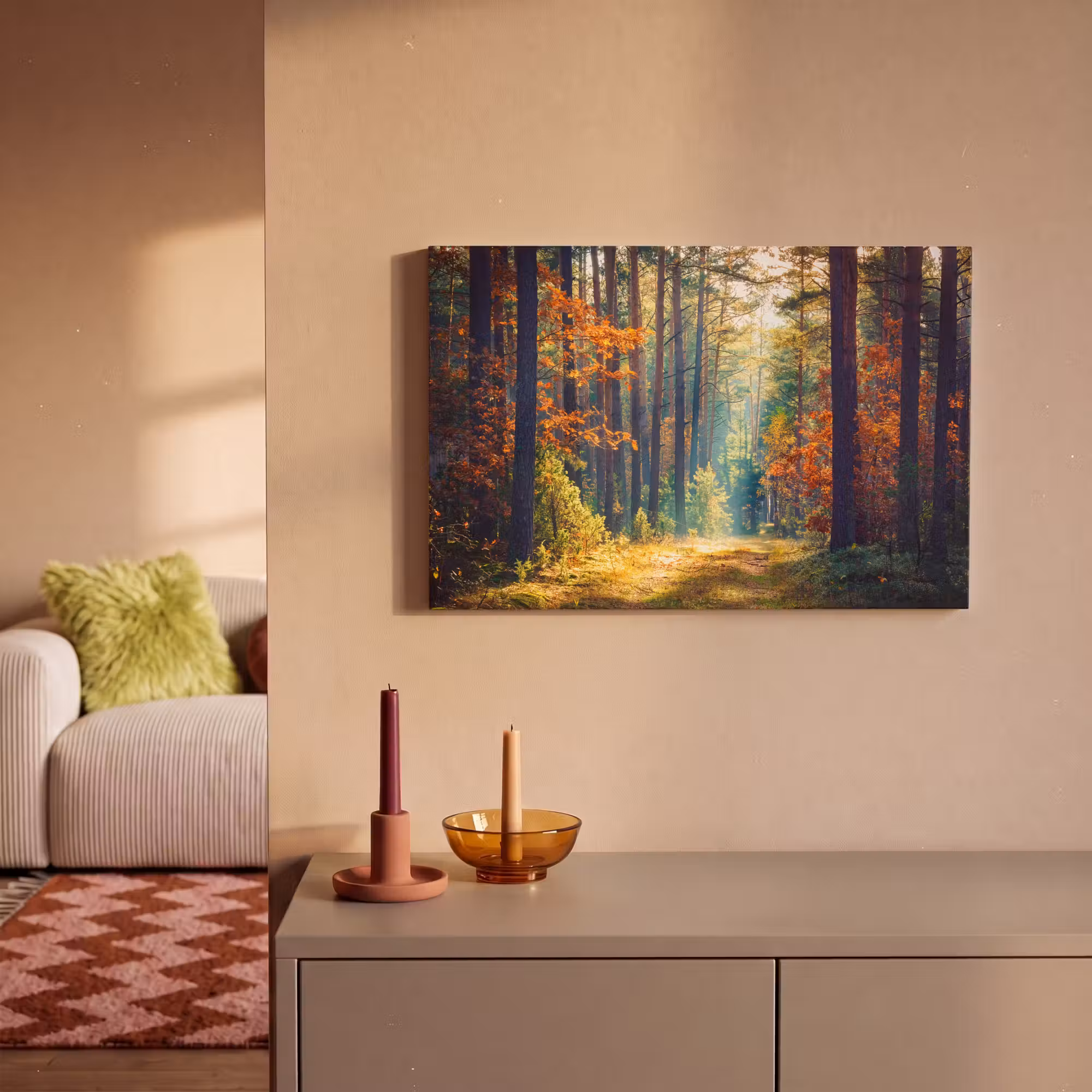 Canvas Print - Forest - Sun - Nature - Fall
