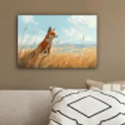 Vos - Gras - Wolken - Oranje canvas 2cm klein -sfeer3