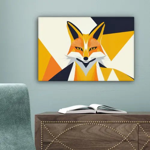 Vos - Oranje - Abstract - Driehoeken canvas 2cm klein -sfeer4