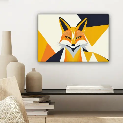 Vos - Oranje - Abstract - Driehoeken canvas 2cm klein -sfeer6