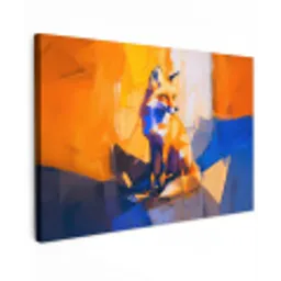 Vos - Oranje - Vormen - Abstract canvas 2cm klein -z3d