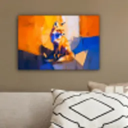 Vos - Oranje - Vormen - Abstract canvas 2cm klein -sfeer3
