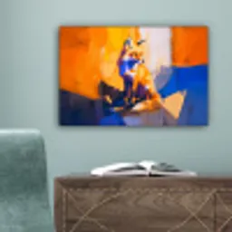Vos - Oranje - Vormen - Abstract canvas 2cm klein -sfeer4