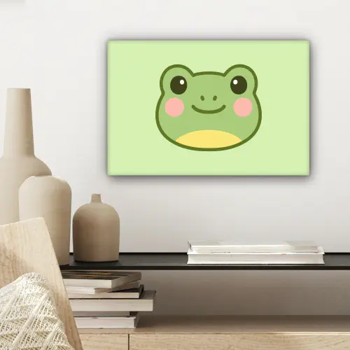 Kikker - Groen - Vriendelijkheid canvas 2cm klein -sfeer6