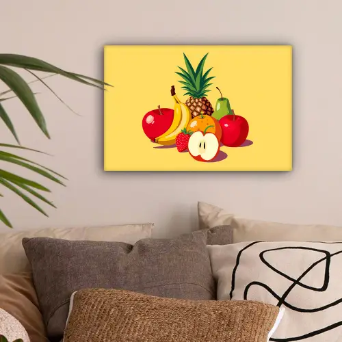 Fruit - Illustratie - Kleurrijk canvas 2cm klein -sfeer1