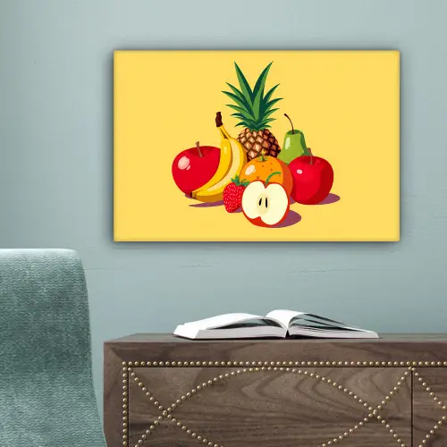 Fruit - Illustratie - Kleurrijk canvas 2cm klein -sfeer4