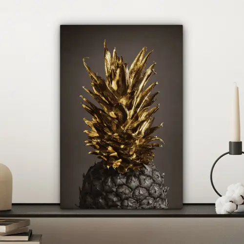 Fruit - Ananas - Goud canvas 2cm klein -sfeer6
