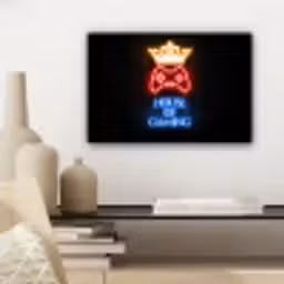 Gaming quotes - Neon - House of gaming - Kroon - Tekst canvas 2cm klein -sfeer6