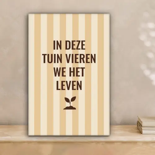Tuin - Quote - Strepen - Zomer canvas 2cm klein -sfeer1