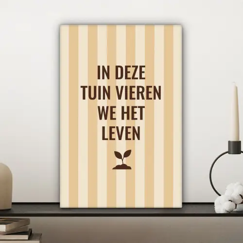 Tuin - Quote - Strepen - Zomer canvas 2cm klein -sfeer6