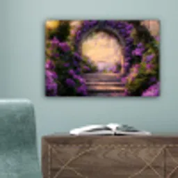 Poort - Paars - Bloemen canvas 2cm klein -sfeer4