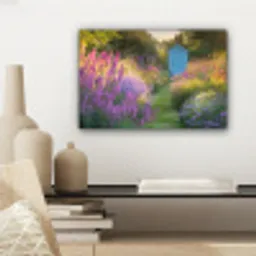 Tuinhuisje - Blauw - Bloemen canvas 2cm klein -sfeer6
