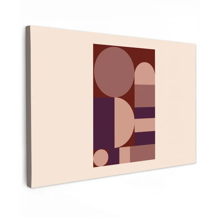 Geometrisch - Cirkels - Rood canvas 2cm klein -z3d