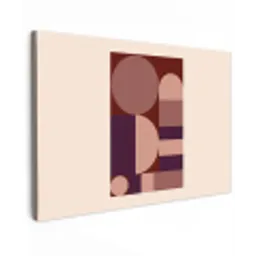Geometrisch - Cirkels - Rood canvas 2cm klein -z3d